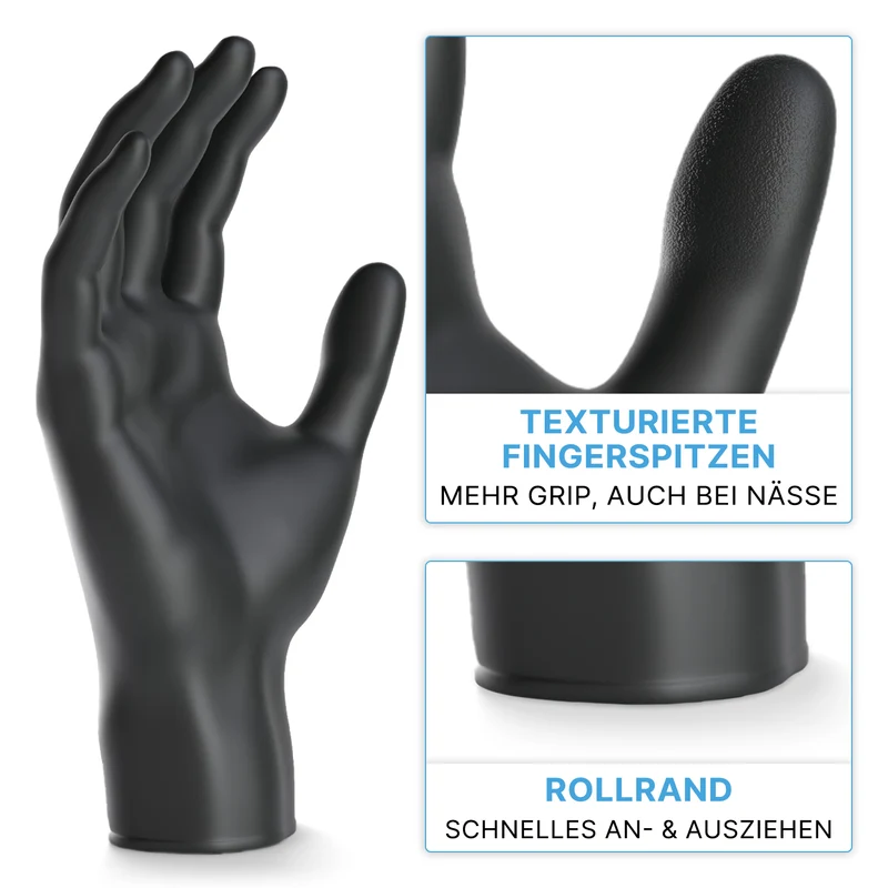 ARNOMED NITRIL BLACK 200er Nitrilhandschuhe Schwarz im 200er Sparpack