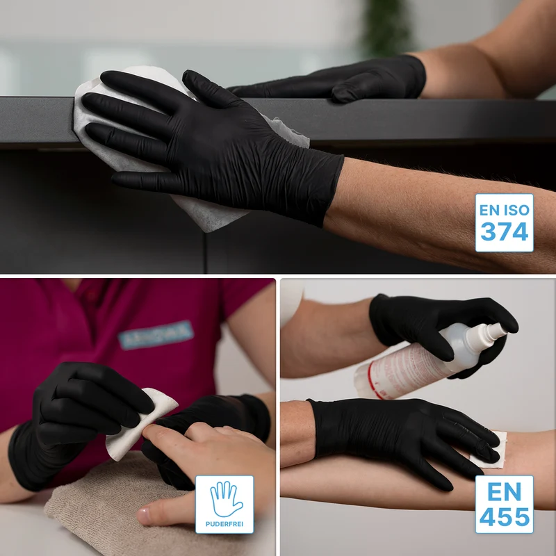 ARNOMED NITRIL BLACK 200er Nitrilhandschuhe Schwarz im 200er Sparpack