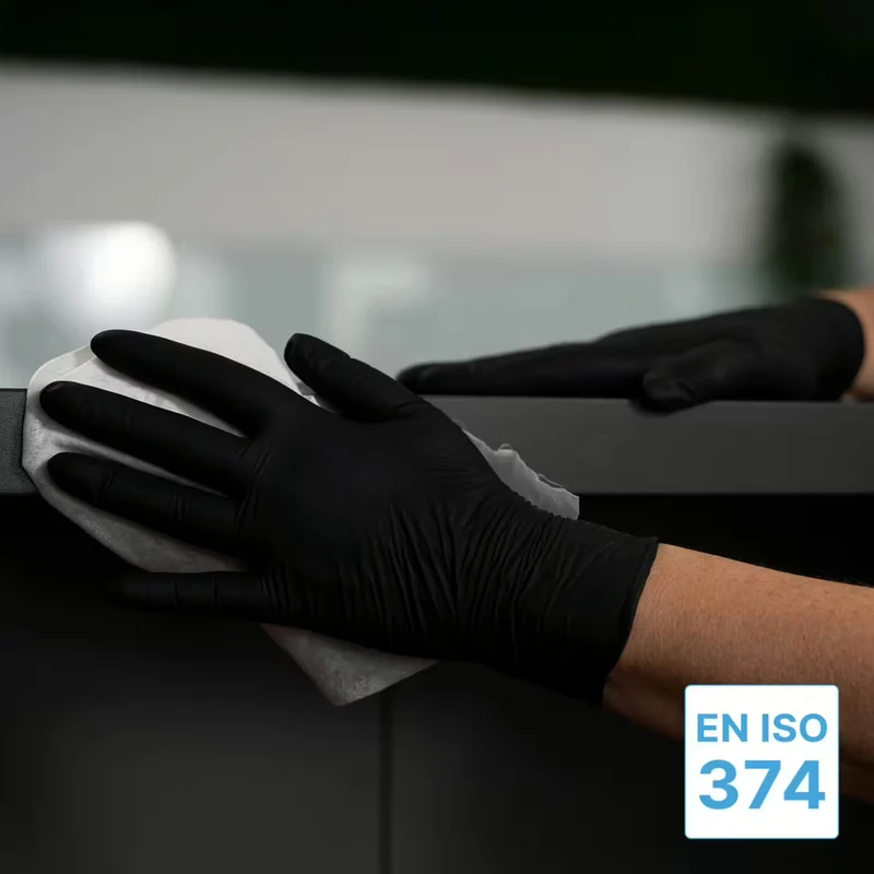 ARNOMED NITRIL XTRA PURE BLACK Hautverträgliche & Akzeleratorfreie Einmalhandschuhe aus Nitril