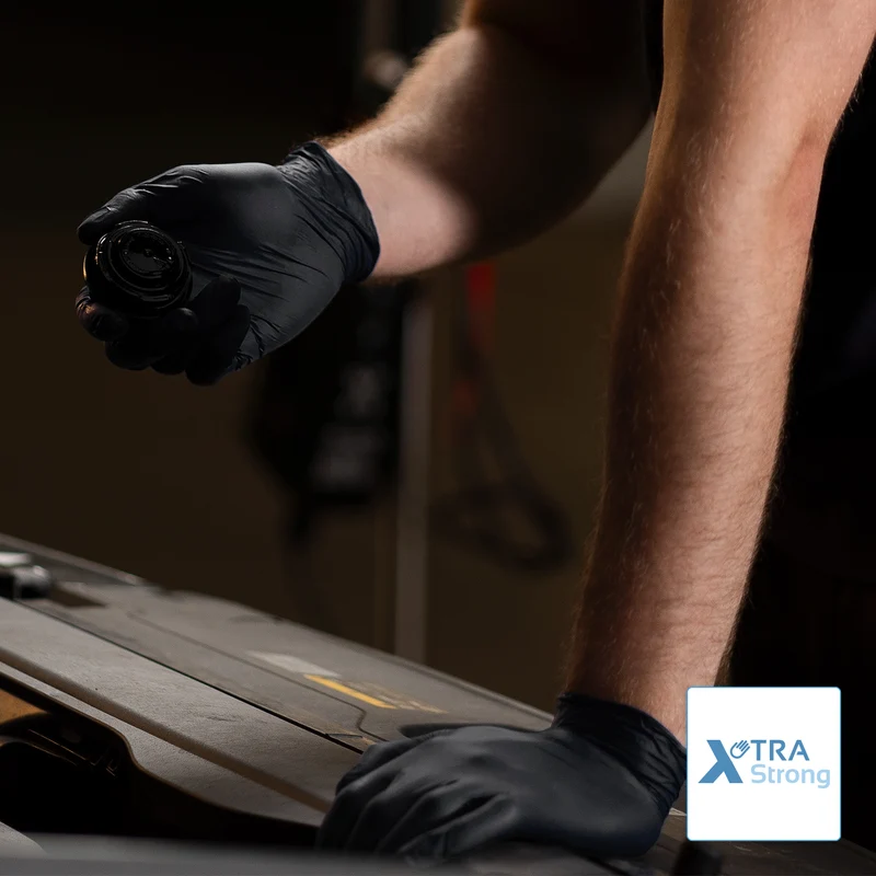 ARNOMED NITRIL BLACK XTRA STRONG Extra dicke Einmalhandschuhe aus Nitril in Schwarz