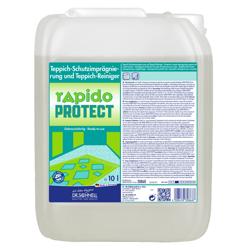 Dr. Schnell RAPIDO PROTECT Fahrzeugreinigung, Teppich-Reiniger und Imprägnierung | Kanister (10 l)