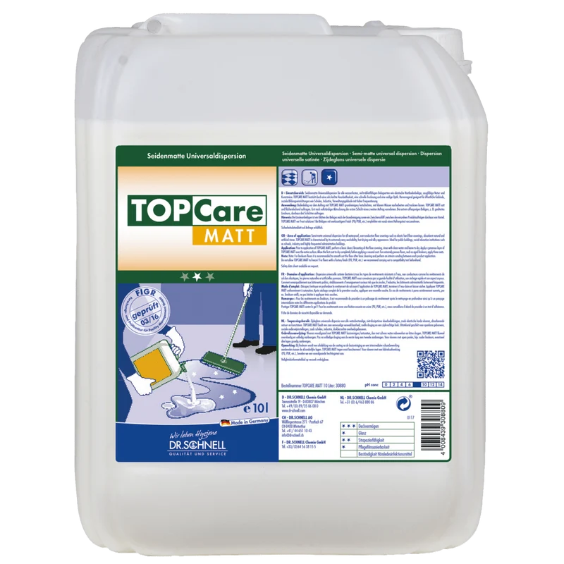 Dr. Schnell TOPCARE MATT Seidenmatte Universaldispersion für Gebäudereinigung Böden | Kanister (10 l)