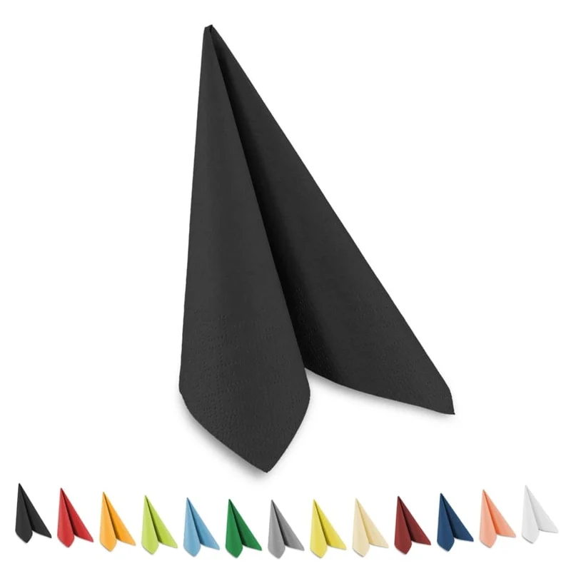 Funny Tafelservietten, 40 x 40 cm, 3-lagig, 1/4-Falz, kiwi/schwarz/grau