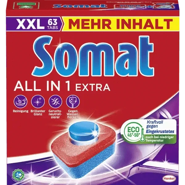 Somat All in 1 Extra Spülmaschinentabs, 63 Tabs