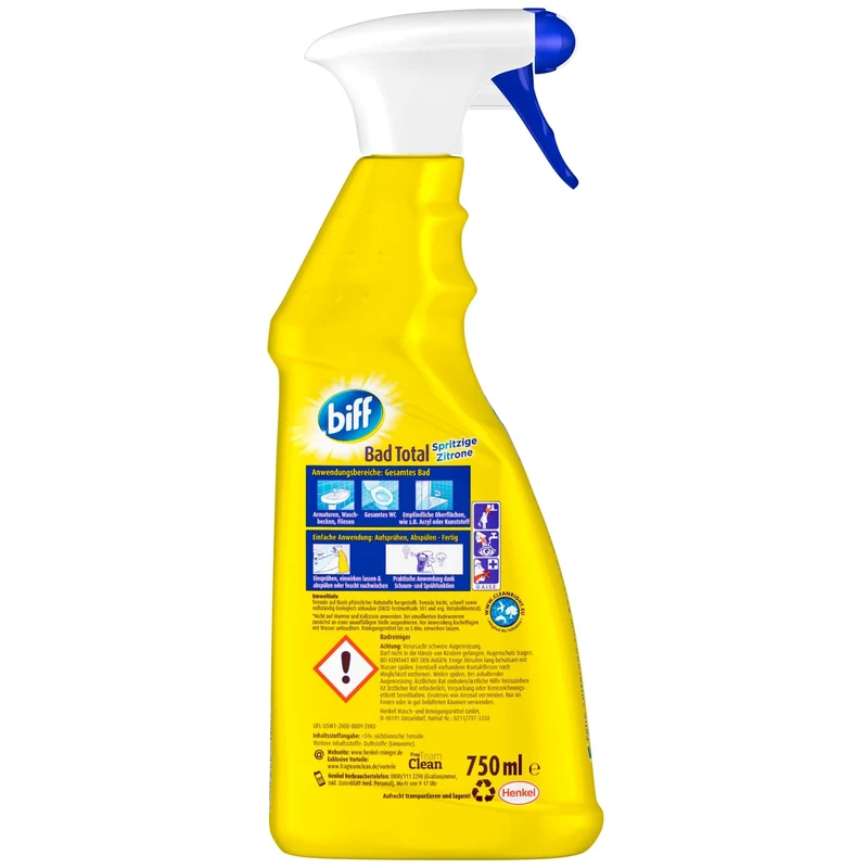 Biff Bad Total Spritzige Zitrone Badreiniger 750 ml