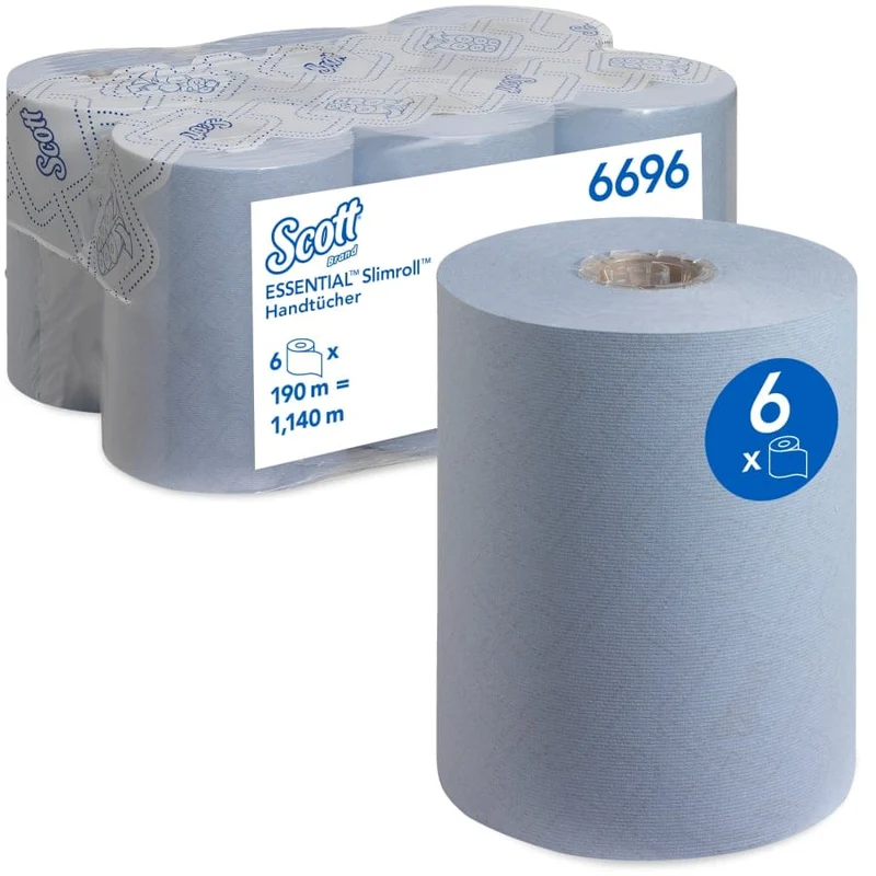 Scott Essential Slimroll Handtuchrolle, 190 m, weiß oder blau