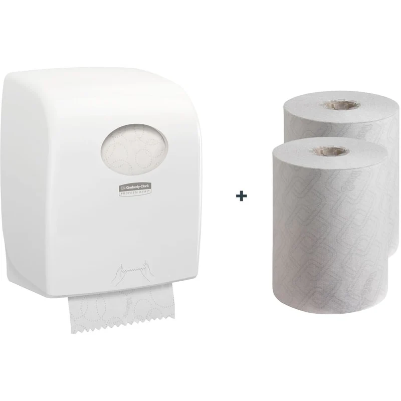 Aquarius Aktionsset Effizienz, Slimroll-Spender mit 12 Rollen, weiß