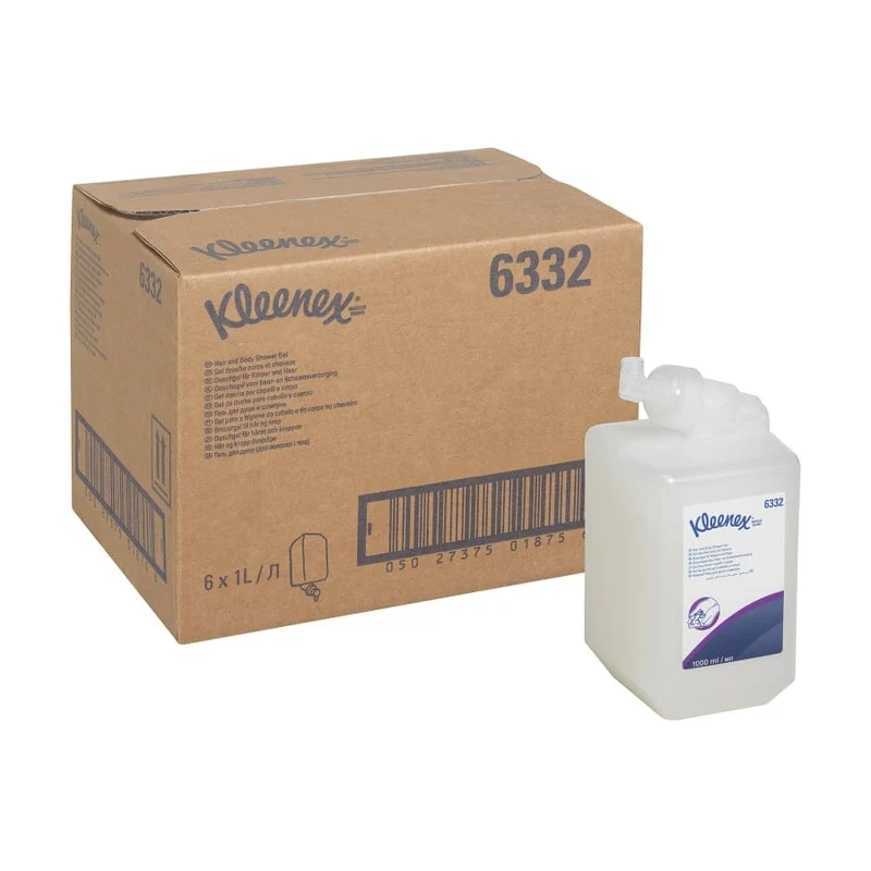 Kleenex Duschgel für Körper und Haar, weiß, 1 l