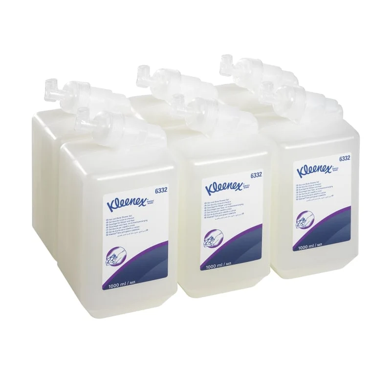 Kleenex Duschgel für Körper und Haar, weiß, 1 l