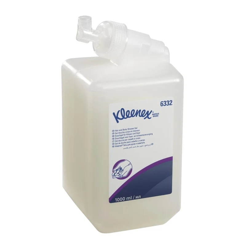 Kleenex Duschgel für Körper und Haar, weiß, 1 l