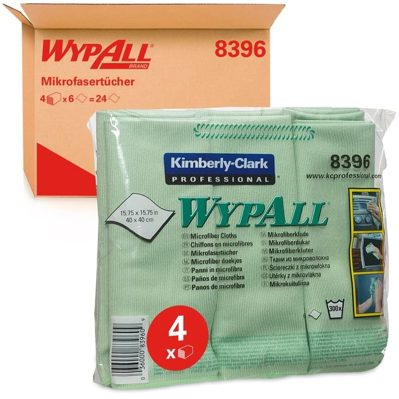 WypAll Mikrofasertücher 40 x 40 cm, vier Farben