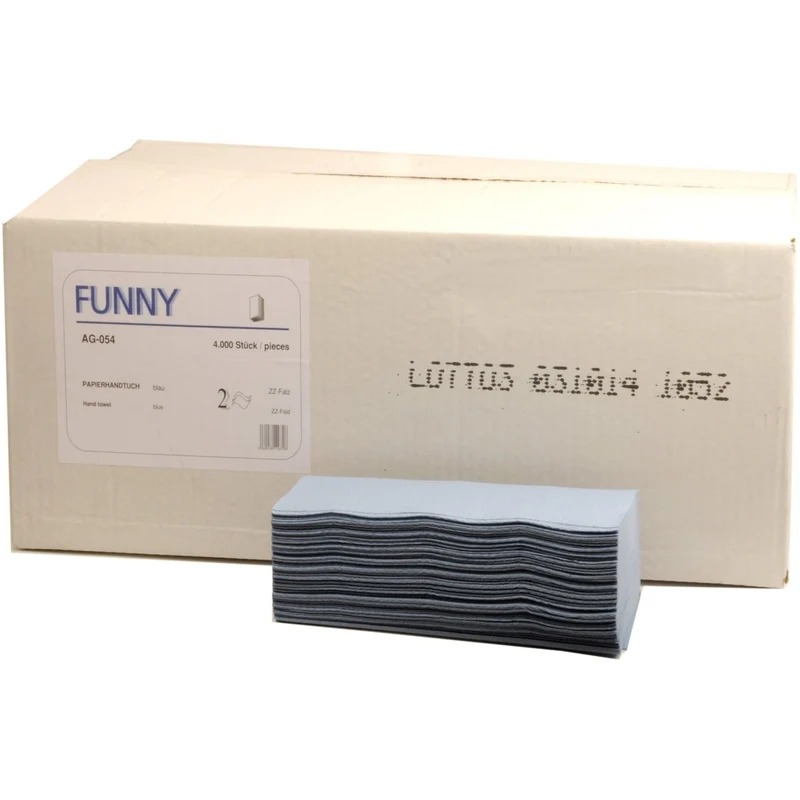 Funny Papierhandtuch V-Falz, 22,5 x 21 cm, 2-lagig, blau