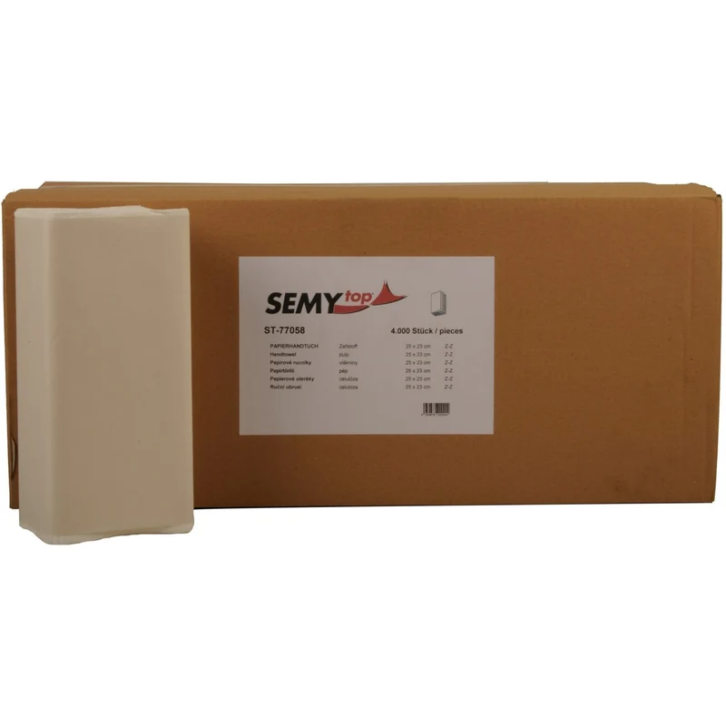 SemyTop Papierhandtücher, V-Falz, 2-lagig, 25 x 20,5 cm, hochweiß