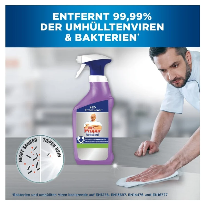 Mr. Proper Professional K7 Desinfektionsreiniger für Lebensmittelkontakt, 750 ml