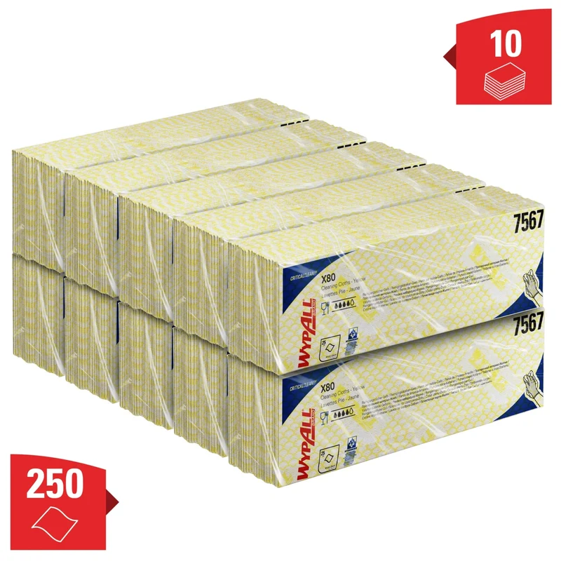 WypAll X80 Reinigungstücher Interfold, vier Farben