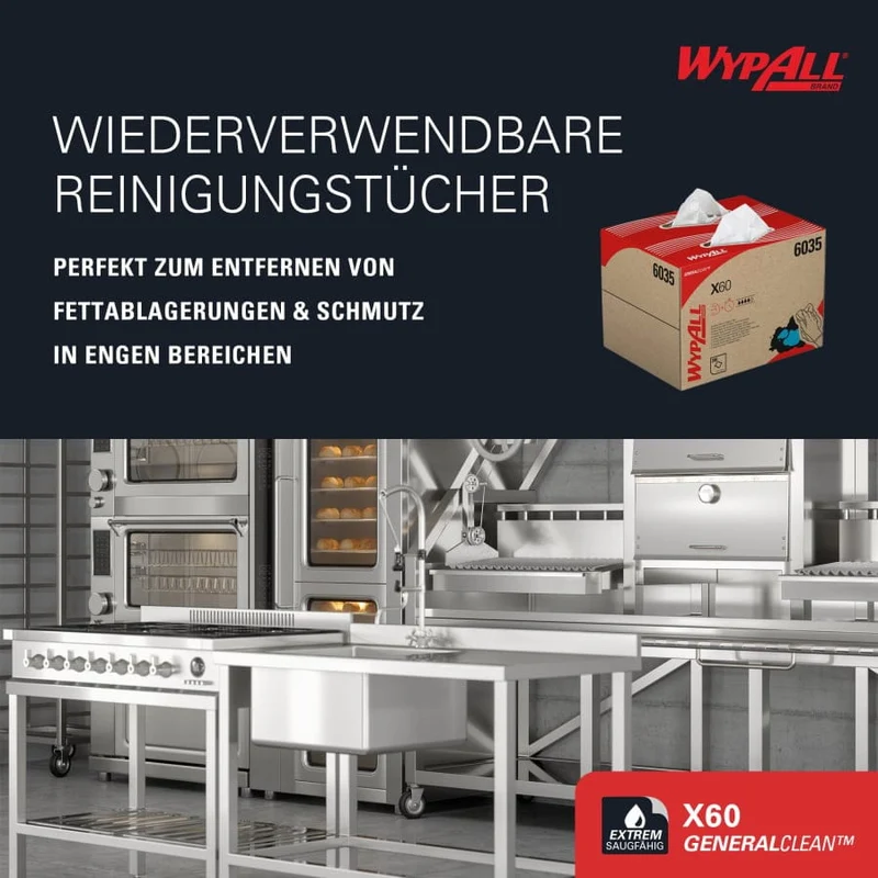 WypAll X60 Wischtücher Brag Box, weiß, 200 Tücher