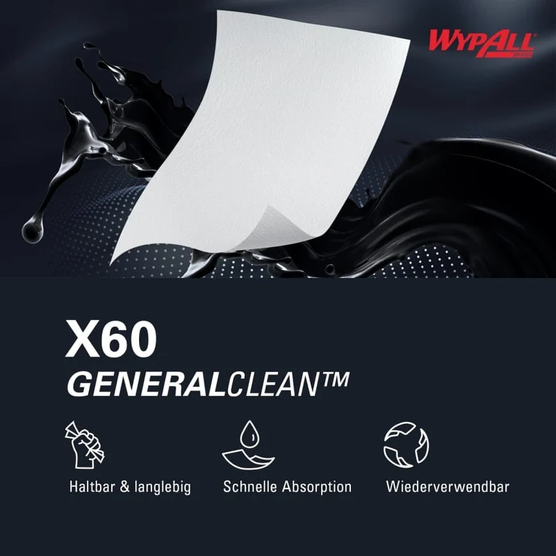 WypAll X60 Wischtücher Brag Box, weiß, 200 Tücher