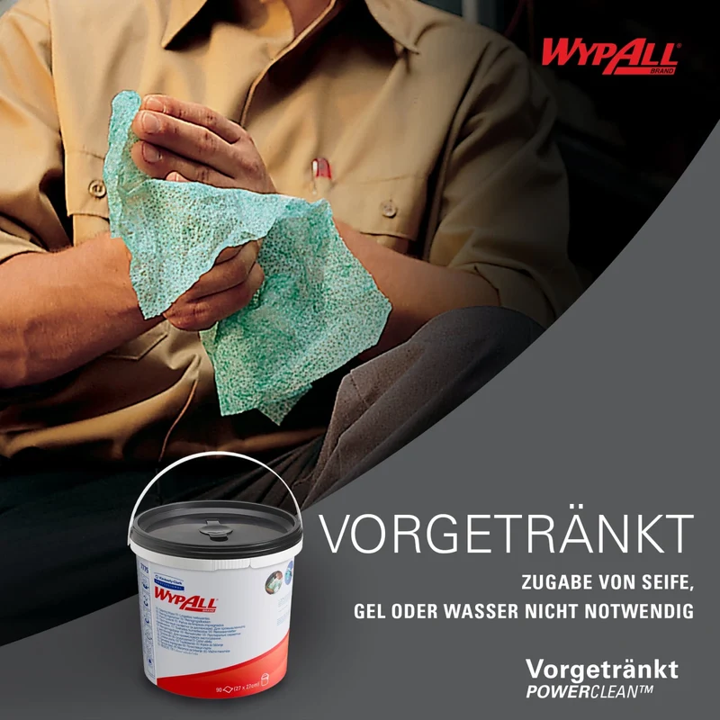 WypAll Power Clean Reinigungstücher Spendereimer, 90 Tücher