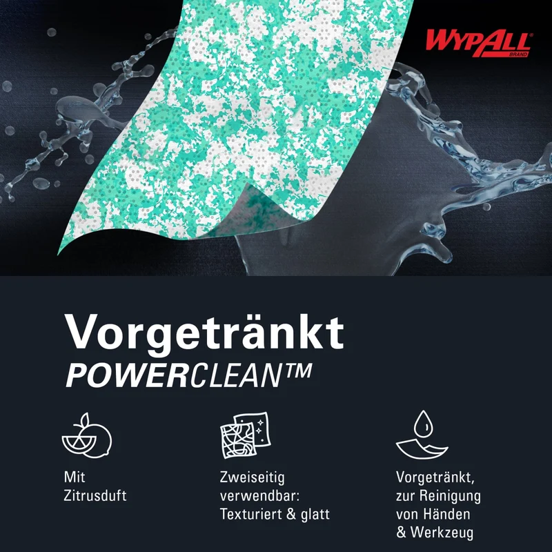 WypAll Power Clean Reinigungstücher Spendereimer, 90 Tücher