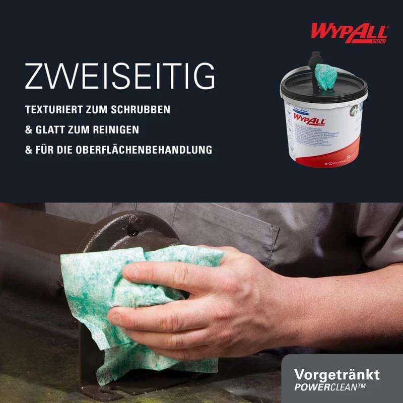 WypAll Power Clean Reinigungstücher Spendereimer, 90 Tücher