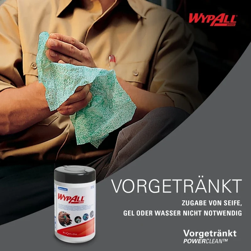 WypAll Power Clean Reinigungstücher Spenderdose, 50 Tücher