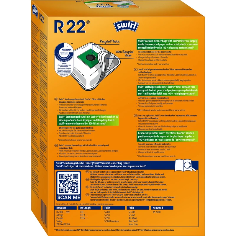 SWIRL R 22 MicroPor Plus Green Staubsaugerbeutel