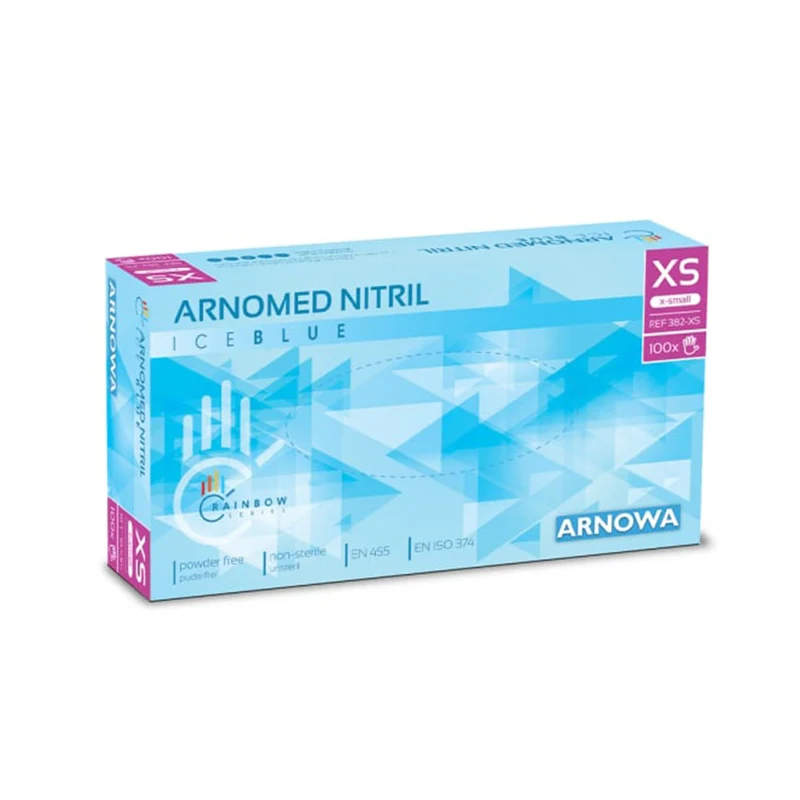 ARNOMED Nitril Ice Blue Einmalhandschuhe, puderfrei, hellblau