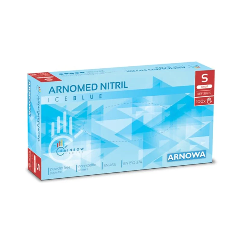 ARNOMED Nitril Ice Blue Einmalhandschuhe, puderfrei, hellblau