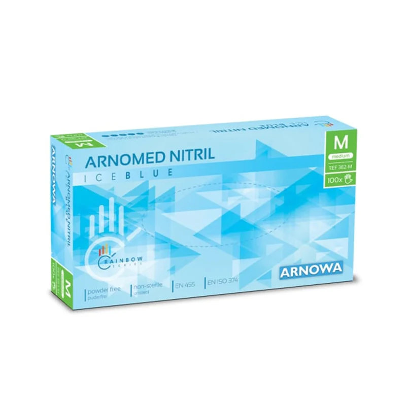 ARNOMED Nitril Ice Blue Einmalhandschuhe, puderfrei, hellblau