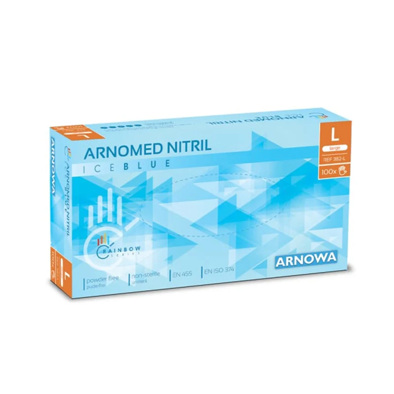 ARNOMED Nitril Ice Blue Einmalhandschuhe, puderfrei, hellblau