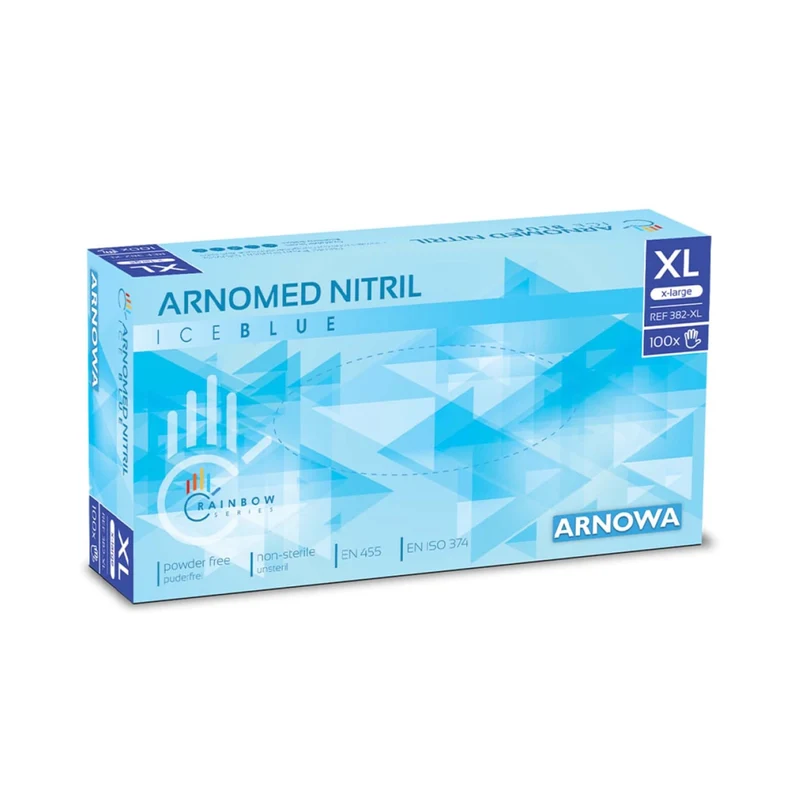 ARNOMED Nitril Ice Blue Einmalhandschuhe, puderfrei, hellblau