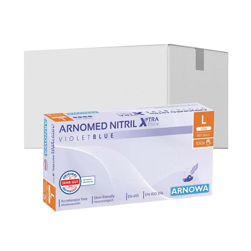 ARNOMED Nitril XTRA PURE Einmalhandschuhe, puderfrei, violett