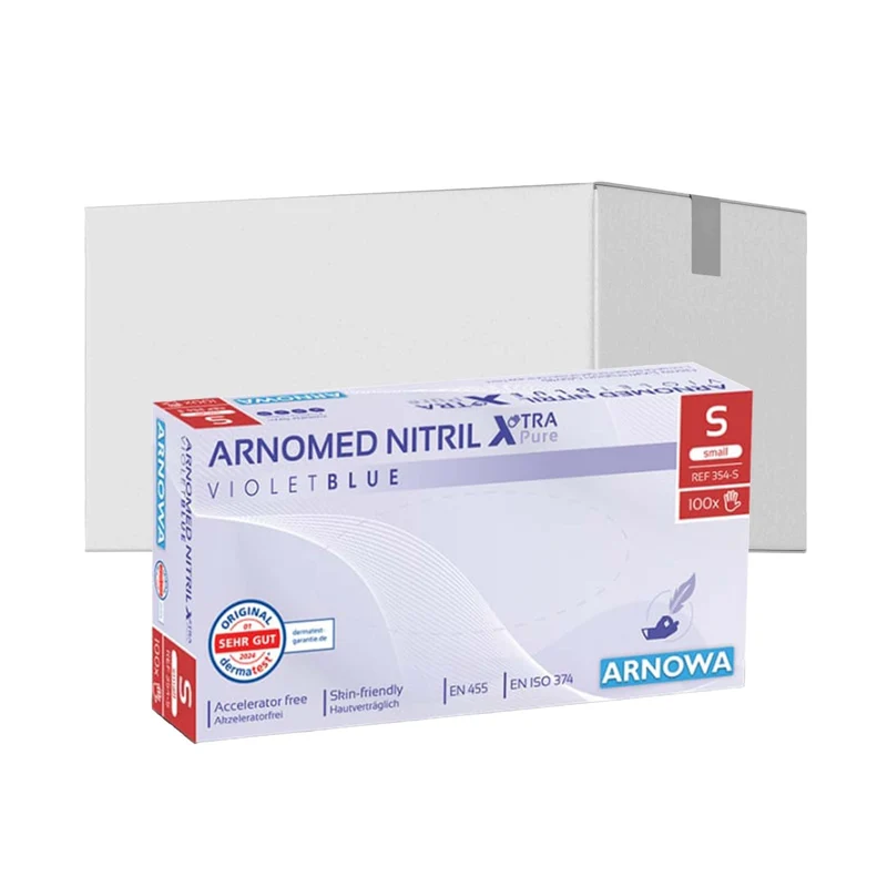 ARNOMED Nitril XTRA PURE Einmalhandschuhe, puderfrei, violett
