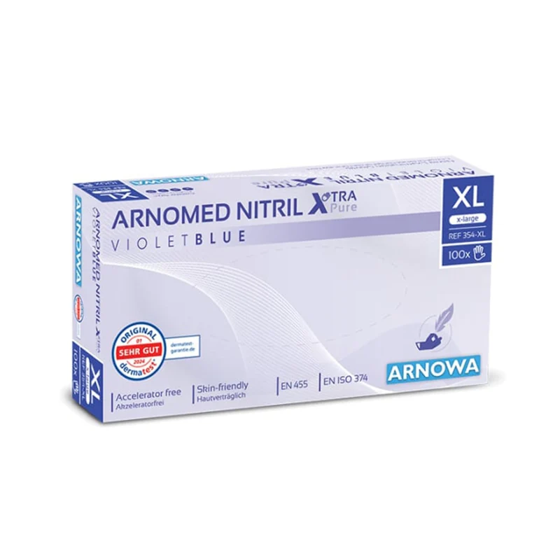 ARNOMED Nitril XTRA PURE Einmalhandschuhe, puderfrei, violett