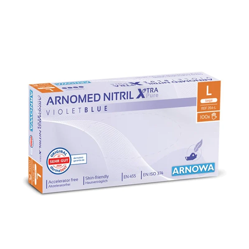 ARNOMED Nitril XTRA PURE Einmalhandschuhe, puderfrei, violett