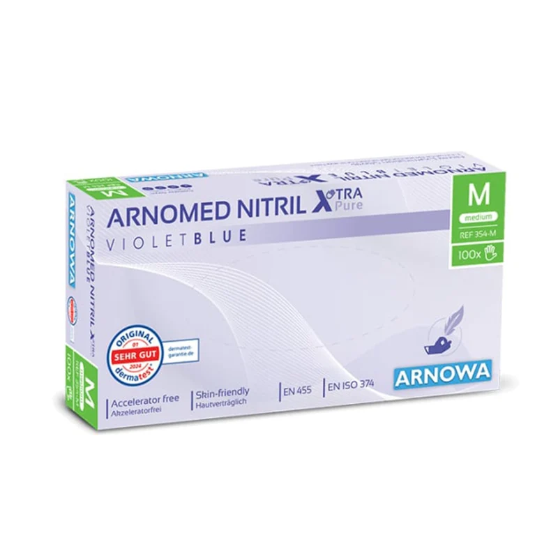 ARNOMED Nitril XTRA PURE Einmalhandschuhe, puderfrei, violett