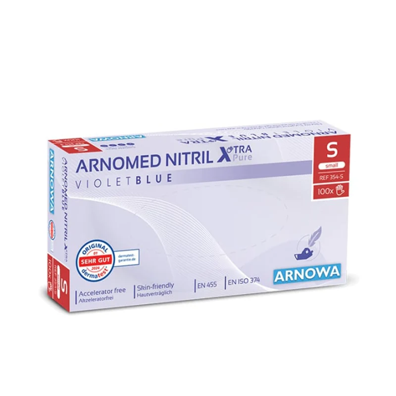 ARNOMED Nitril XTRA PURE Einmalhandschuhe, puderfrei, violett