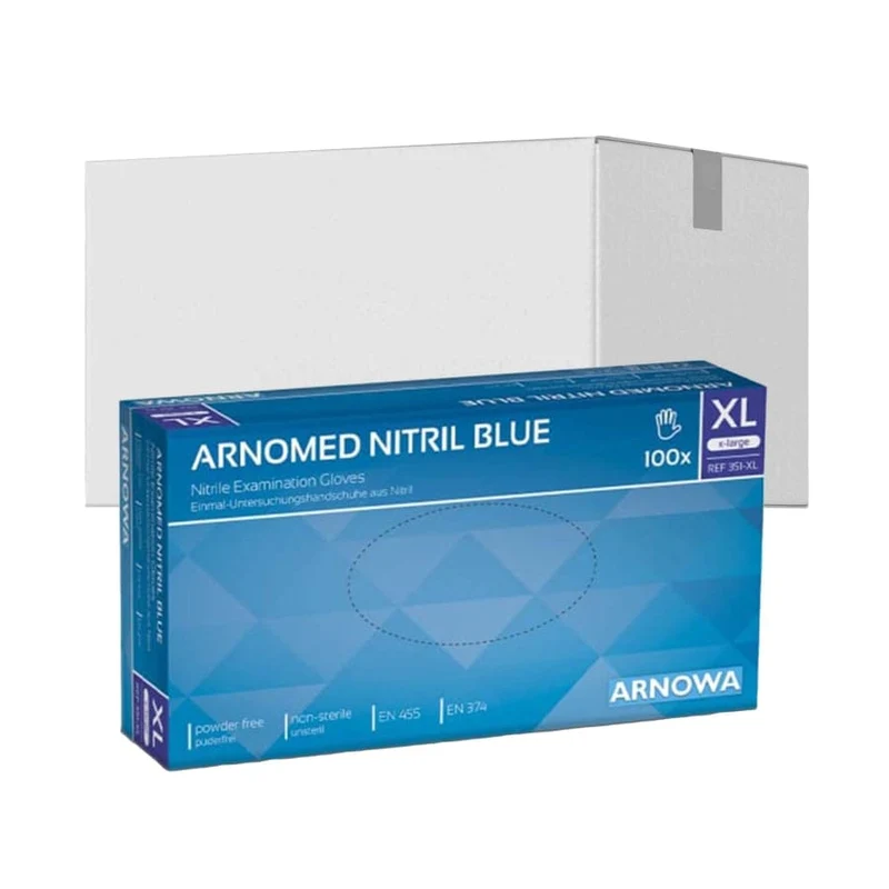 ARNOMED Nitril Blue Einmalhandschuhe, puderfrei, blau
