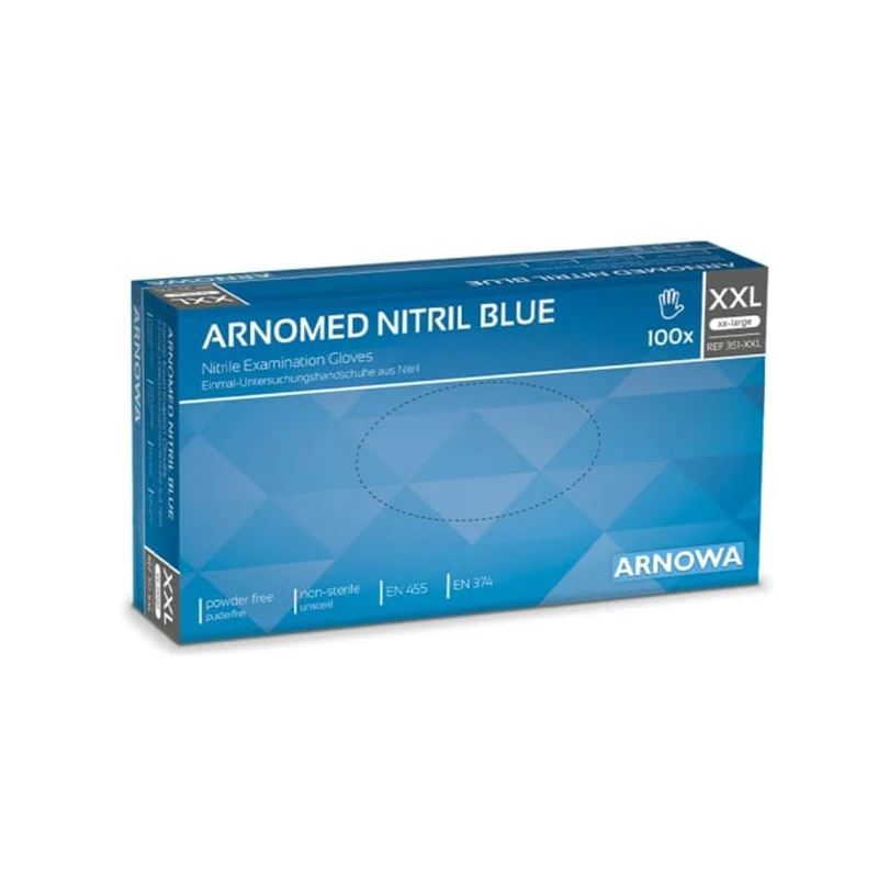 ARNOMED Nitril Blue Einmalhandschuhe, puderfrei, blau