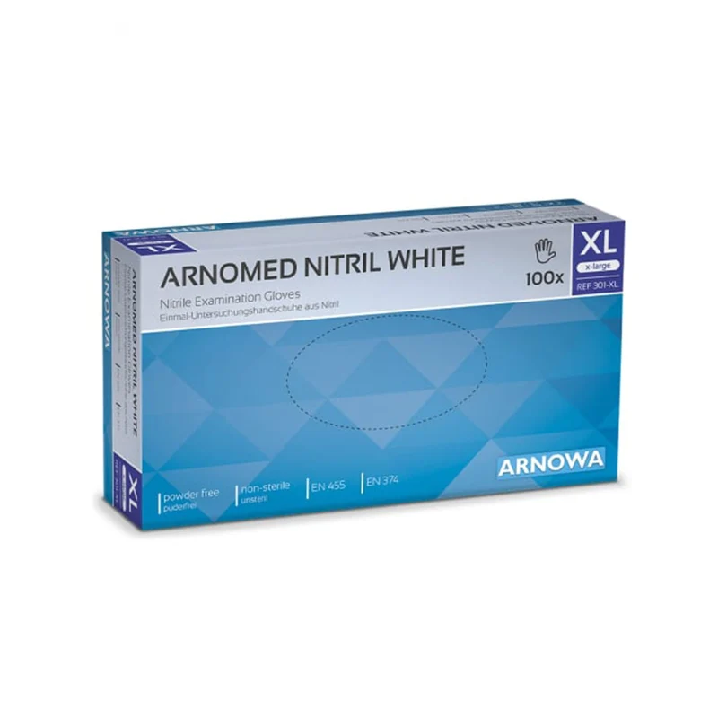 ARNOMED Nitril White Einmalhandschuhe, puderfrei, weiß