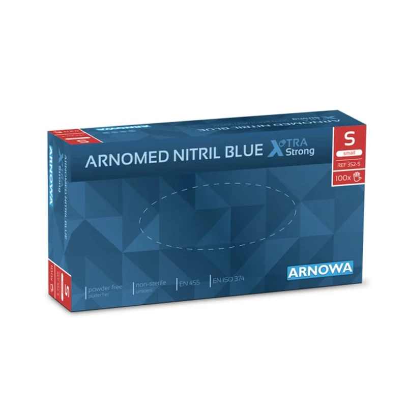 ARNOMED Nitril Blue XTRA STRONG Einmalhandschuhe, puderfrei, blau