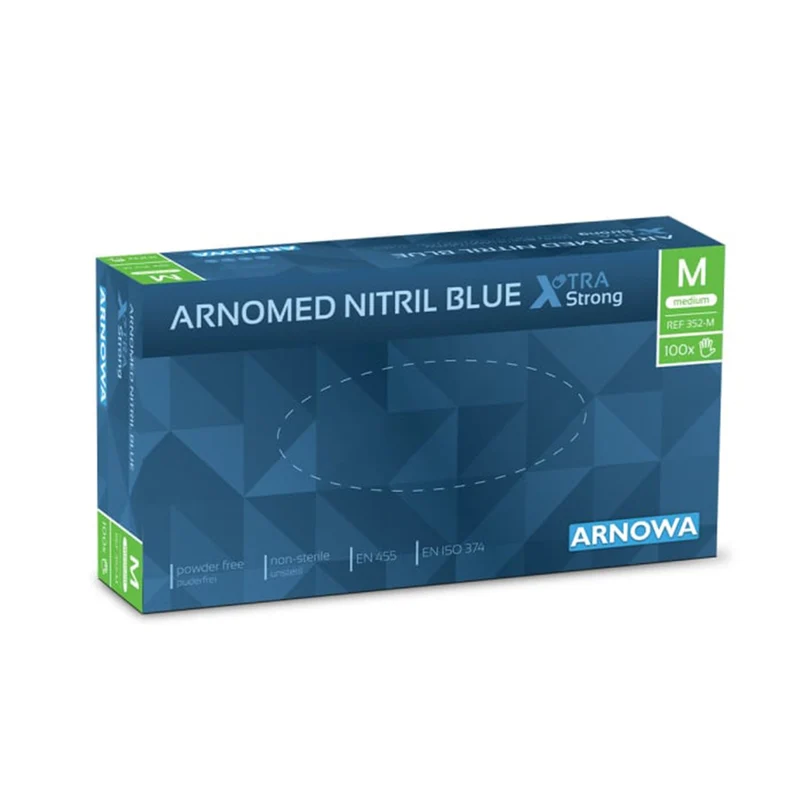 ARNOMED Nitril Blue XTRA STRONG Einmalhandschuhe, puderfrei, blau