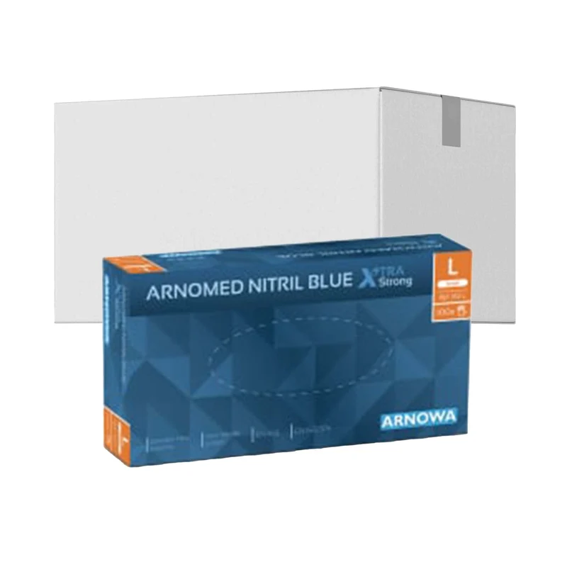 ARNOMED Nitril Blue XTRA STRONG Einmalhandschuhe, puderfrei, blau