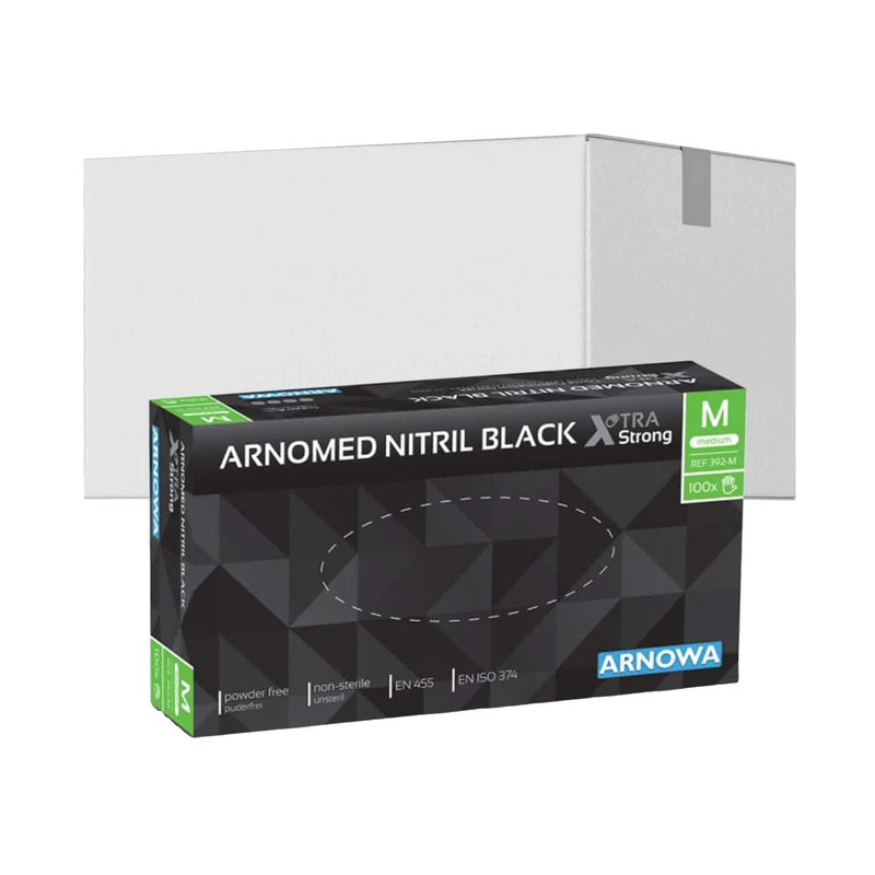 ARNOMED Nitril Black XTRA STRONG Einmalhandschuhe, schwarz