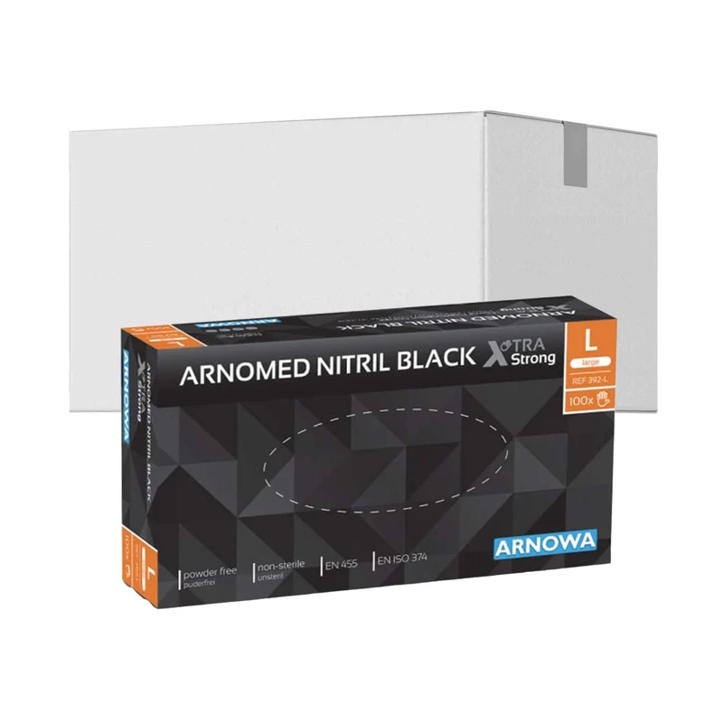 ARNOMED Nitril Black XTRA STRONG Einmalhandschuhe, schwarz