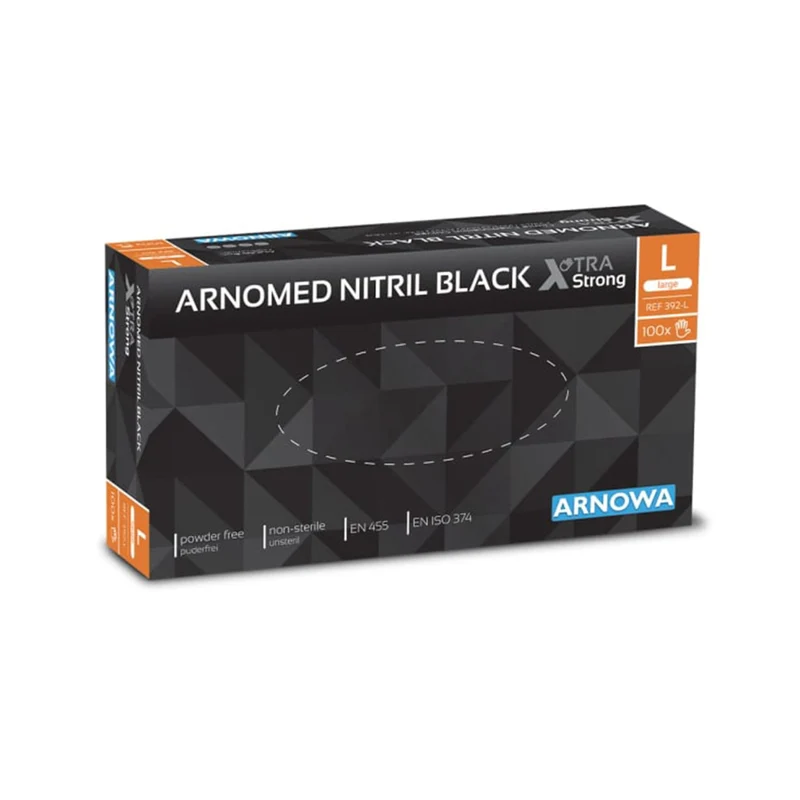 ARNOMED Nitril Black XTRA STRONG Einmalhandschuhe, schwarz
