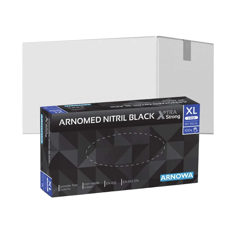 ARNOMED Nitril Black XTRA STRONG Einmalhandschuhe, schwarz