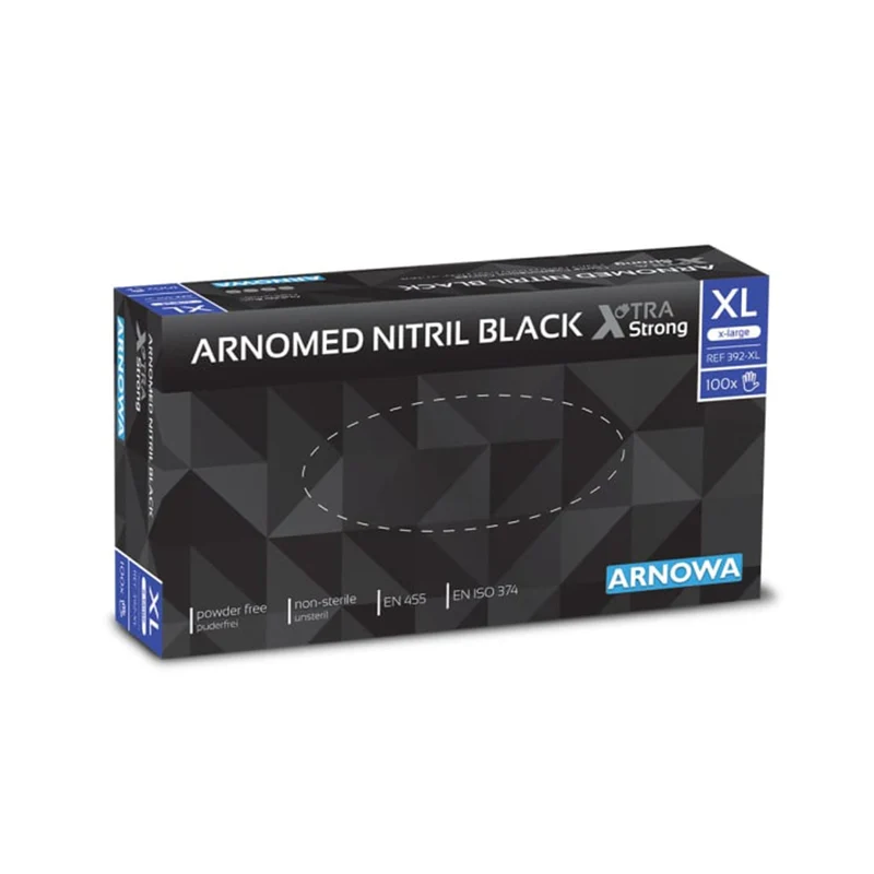ARNOMED Nitril Black XTRA STRONG Einmalhandschuhe, schwarz
