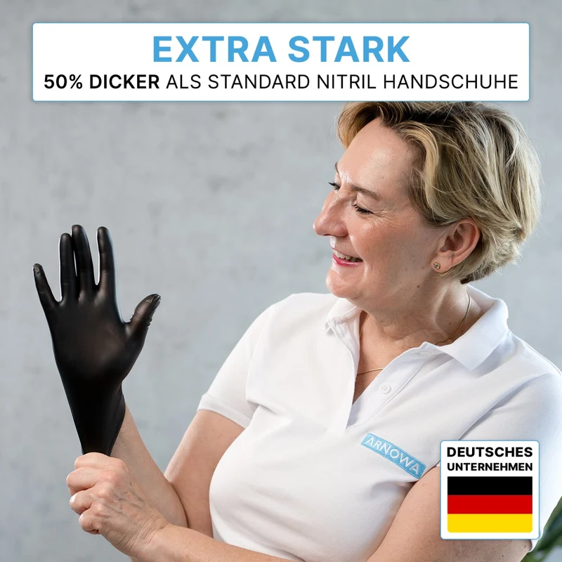 ARNOMED Nitril Black XTRA STRONG Einmalhandschuhe, schwarz