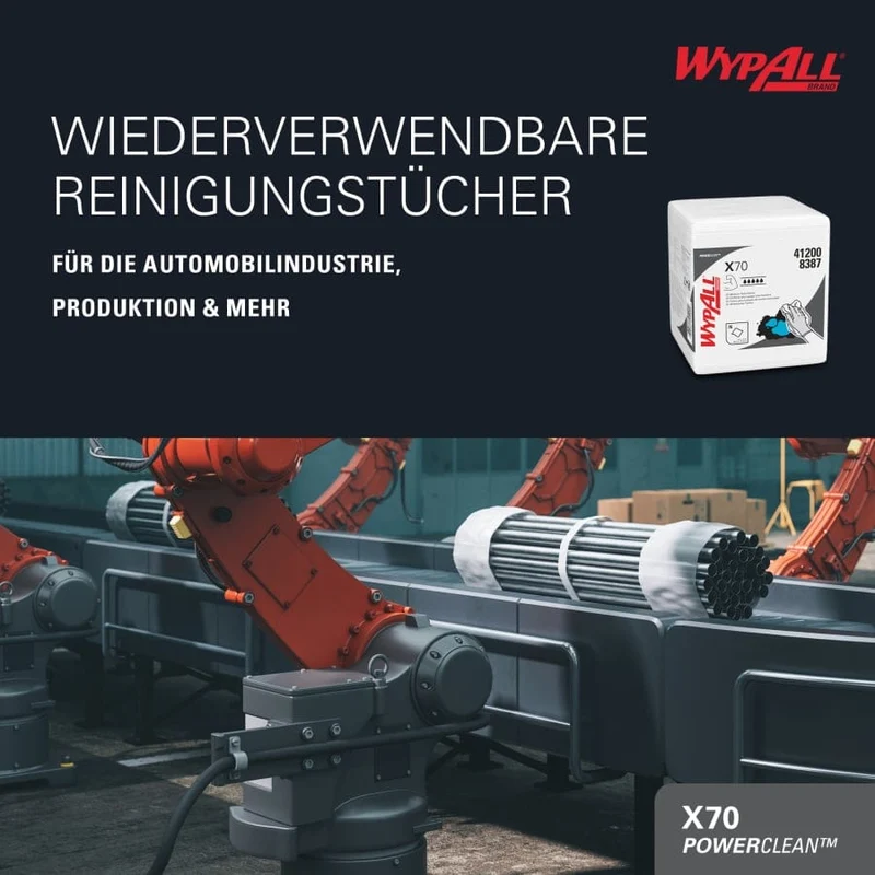 WypAll X70 Wischtücher viertelgefaltet, 1-lagig, weiß